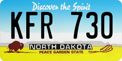 ND license plate KFR730