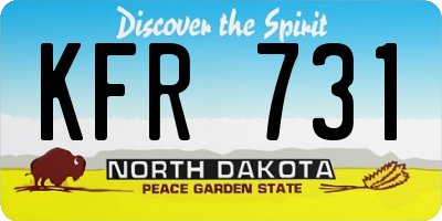 ND license plate KFR731