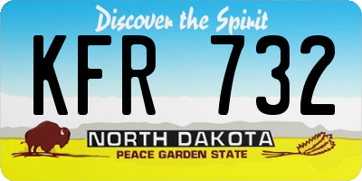 ND license plate KFR732