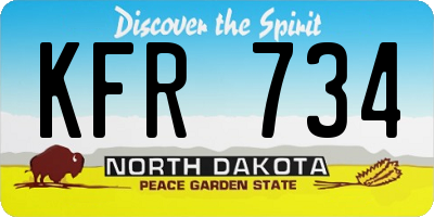 ND license plate KFR734