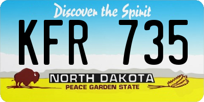 ND license plate KFR735