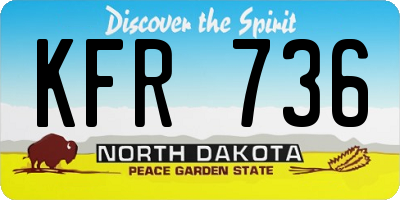 ND license plate KFR736