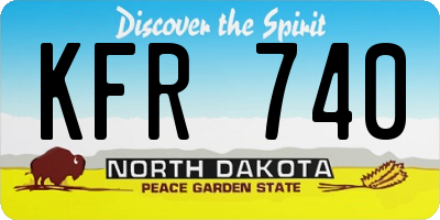 ND license plate KFR740