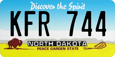 ND license plate KFR744