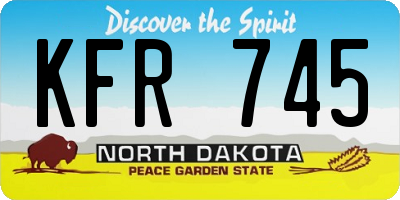 ND license plate KFR745