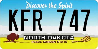 ND license plate KFR747