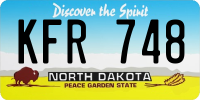 ND license plate KFR748