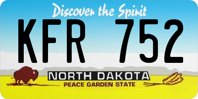 ND license plate KFR752