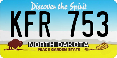 ND license plate KFR753