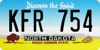 ND license plate KFR754