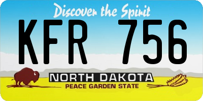 ND license plate KFR756
