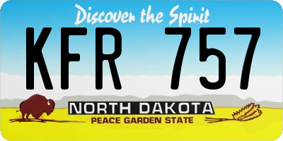 ND license plate KFR757