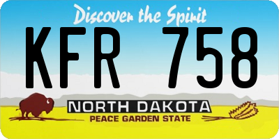 ND license plate KFR758