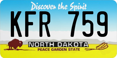 ND license plate KFR759