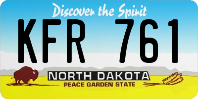 ND license plate KFR761