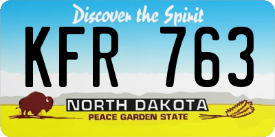 ND license plate KFR763