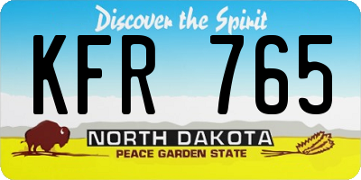 ND license plate KFR765