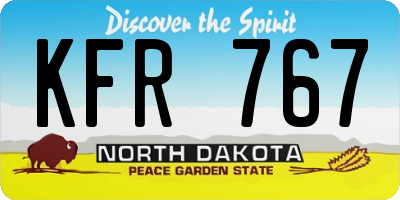ND license plate KFR767