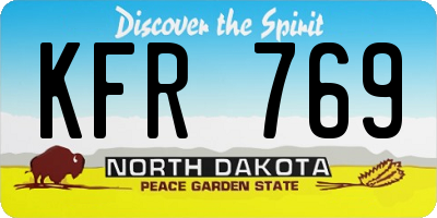 ND license plate KFR769