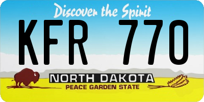ND license plate KFR770