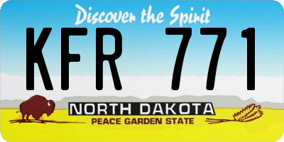 ND license plate KFR771
