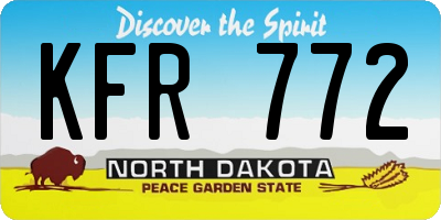 ND license plate KFR772