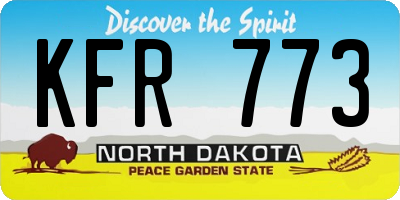 ND license plate KFR773