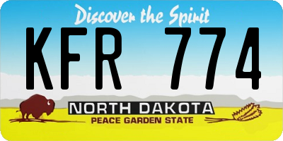 ND license plate KFR774