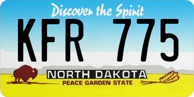 ND license plate KFR775