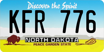 ND license plate KFR776