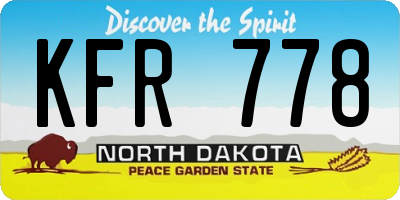 ND license plate KFR778