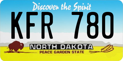 ND license plate KFR780