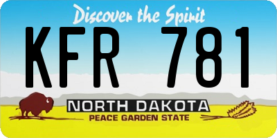 ND license plate KFR781
