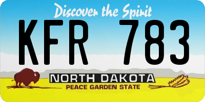 ND license plate KFR783