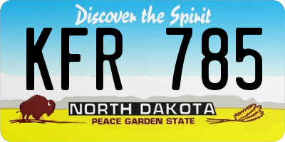 ND license plate KFR785
