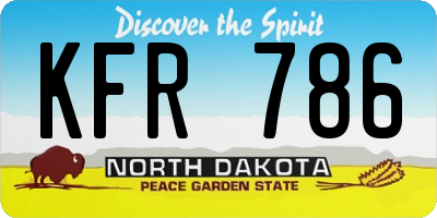 ND license plate KFR786