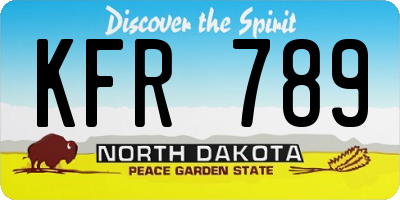 ND license plate KFR789