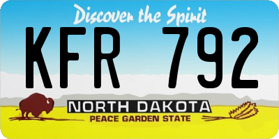 ND license plate KFR792