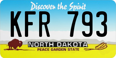 ND license plate KFR793