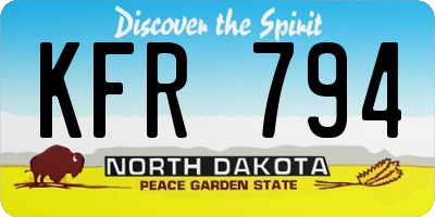 ND license plate KFR794