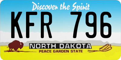 ND license plate KFR796
