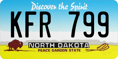 ND license plate KFR799