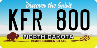 ND license plate KFR800