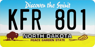 ND license plate KFR801