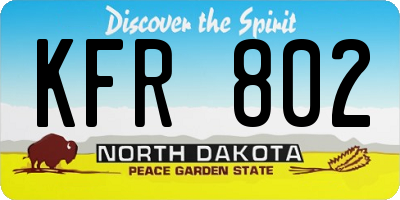 ND license plate KFR802