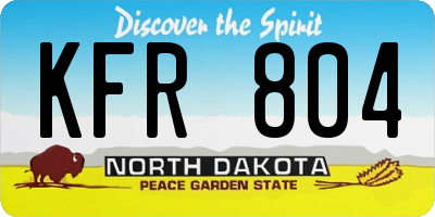 ND license plate KFR804