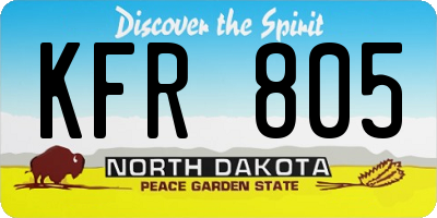 ND license plate KFR805