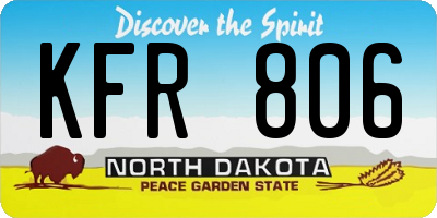 ND license plate KFR806