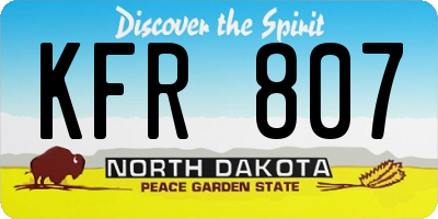 ND license plate KFR807