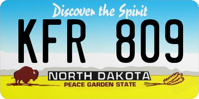 ND license plate KFR809